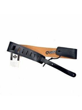 Levy's Leathers 2.5" Wide DM1 Black Leather Guitar Strap 45" End to End